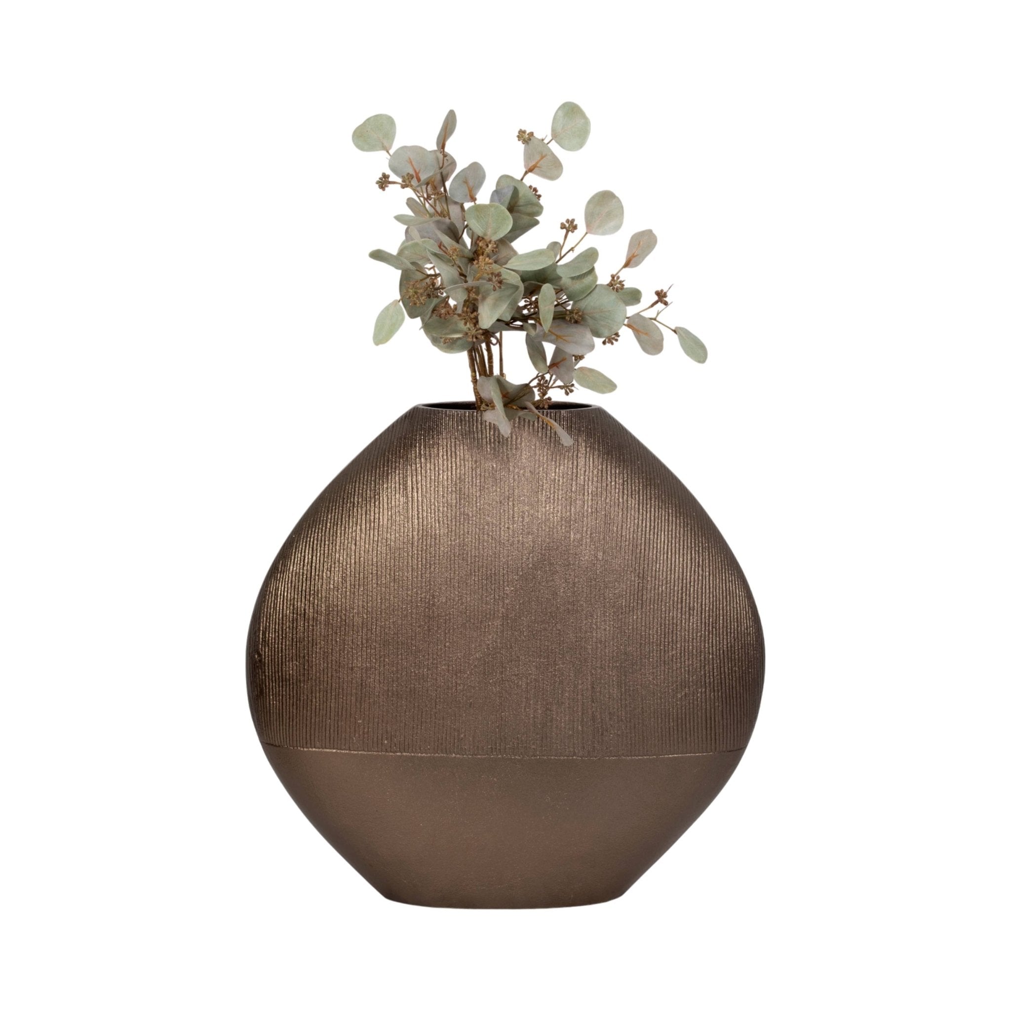 22 in. Bronze Metal with Antique Finish Decorative Vase - HER Home Design Boutique